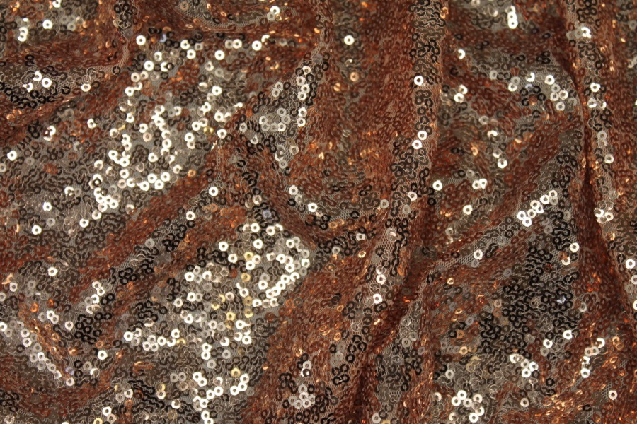 Small Rose Gold Sequin On Tulle fabric, image 2 of 9