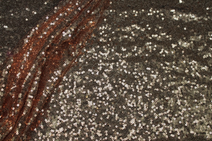 Small Rose Gold Sequin On Tulle fabric, image 6 of 9