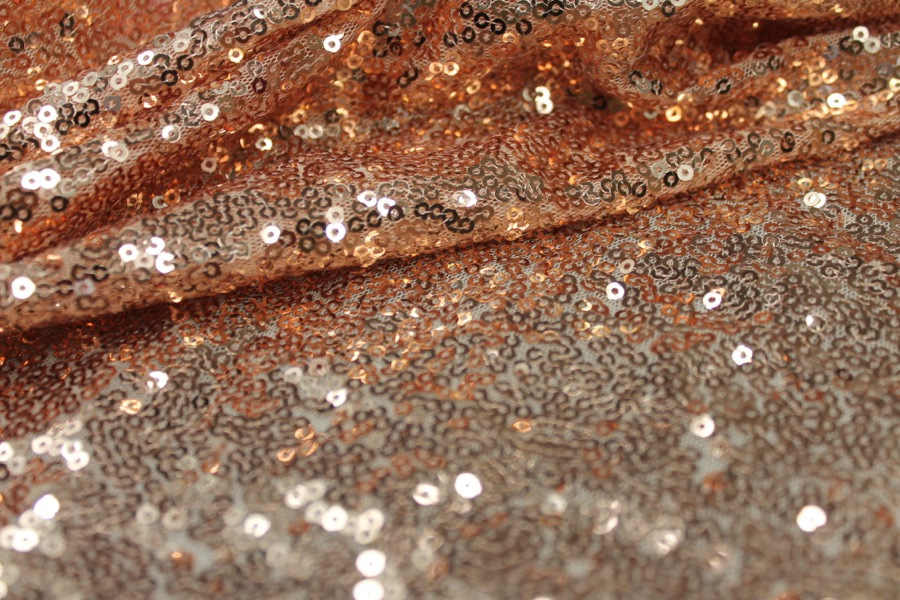Small Rose Gold Sequin On Tulle fabric, image 4 of 9