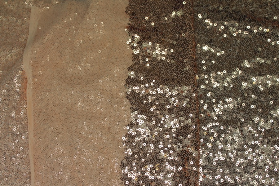 Small Rose Gold Sequin On Tulle fabric, image 8 of 9