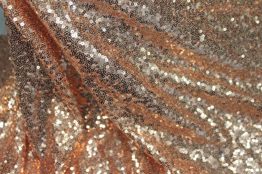 Small Rose Gold Sequin On Tulle fabric, image 9 of 9
