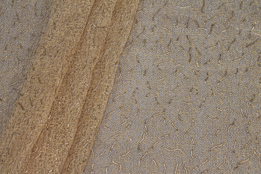 Gold Squiggle Texture Mesh fabric, image 5 of 6