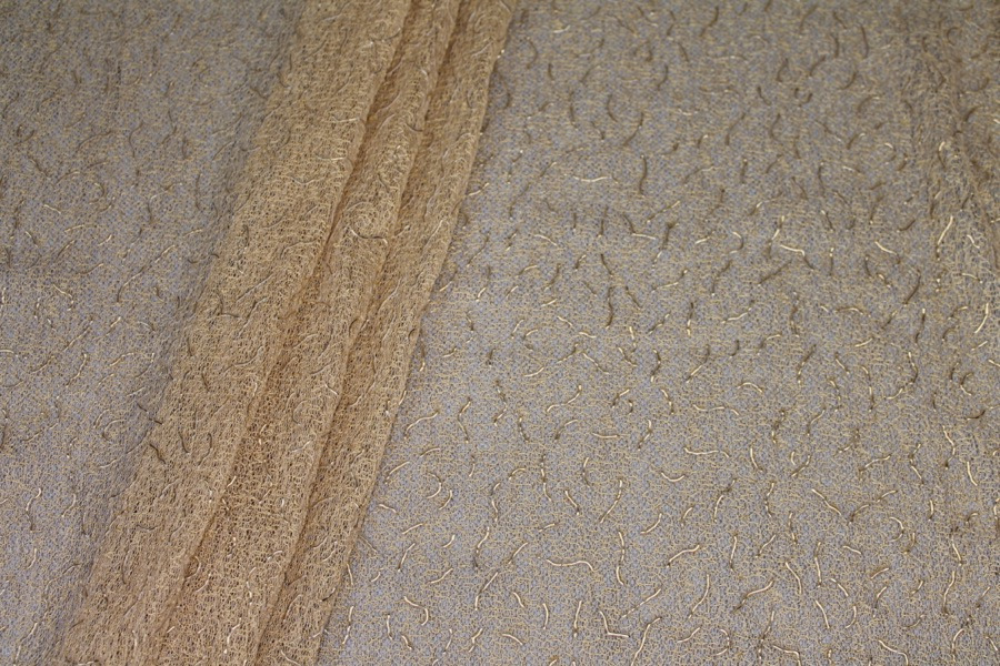 Gold Squiggle Texture Mesh fabric, image 4 of 6