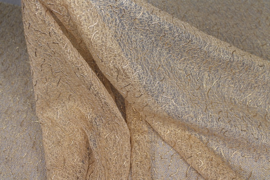 Gold Squiggle Texture Mesh fabric, image 6 of 6