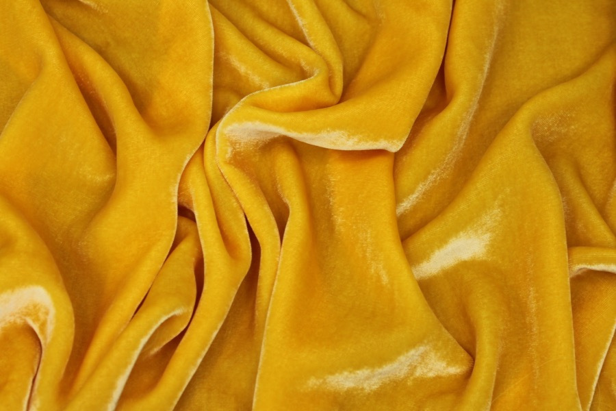 Silk Velvet - Bright Yellow fabric, image 6 of 6