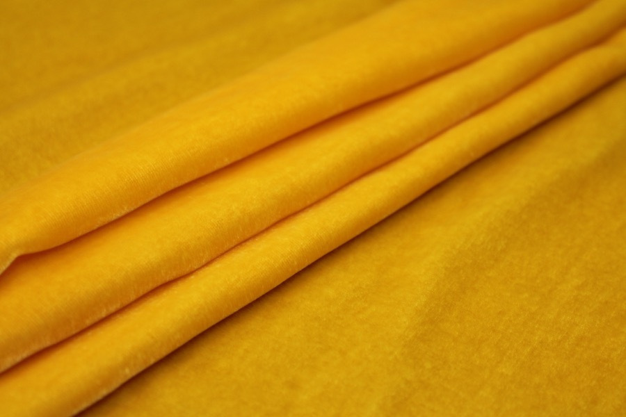 Silk Velvet - Bright Yellow fabric, image 4 of 6