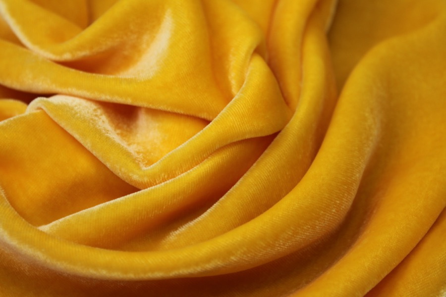 Silk Velvet - Bright Yellow fabric, image 2 of 6