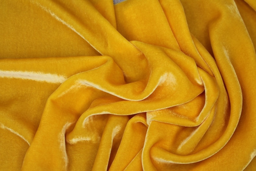 Silk Velvet - Bright Yellow fabric, image 5 of 6
