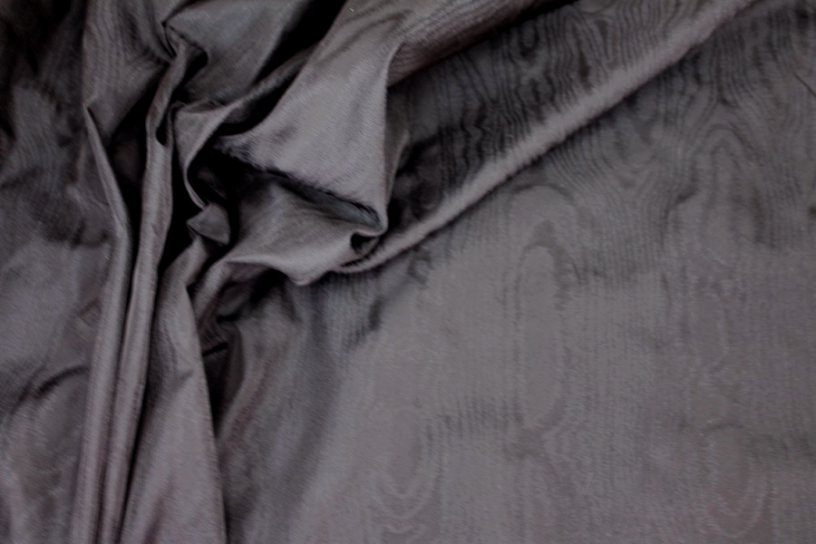 Woven Moiré Brocade Fabric - Black, image 5 of 5