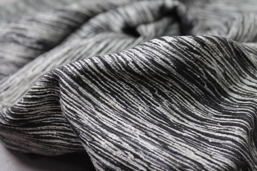 Chunky Silk Matka - Black and White fabric, image 3 of 6