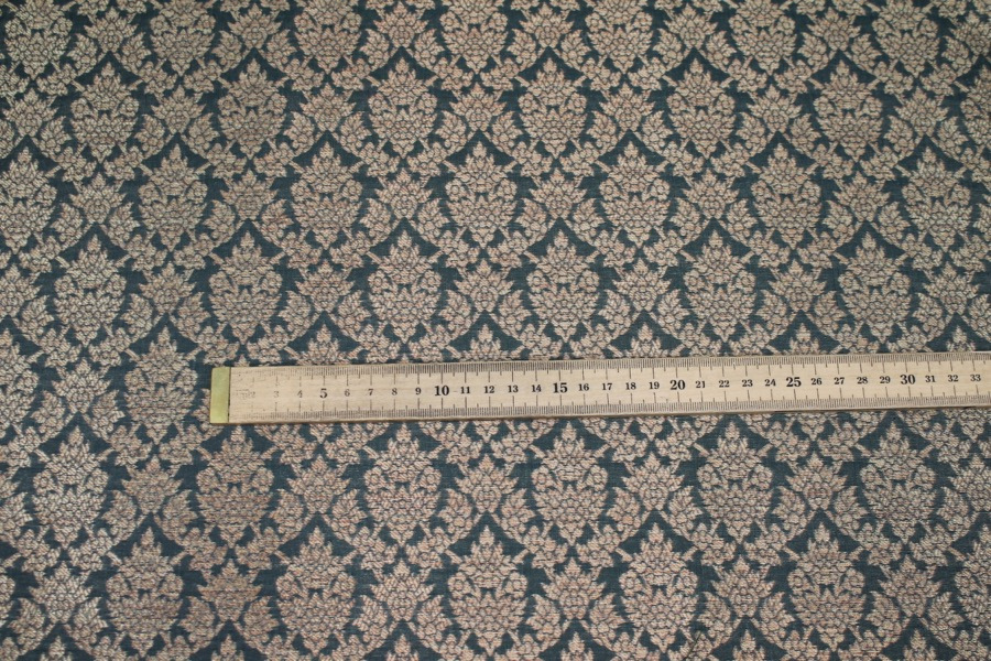 Bottle Green and Gold Ornamental Brocade fabric, image 5 of 8
