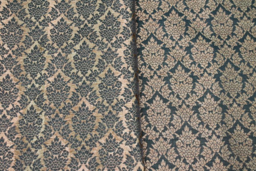Bottle Green and Gold Ornamental Brocade fabric, image 8 of 8