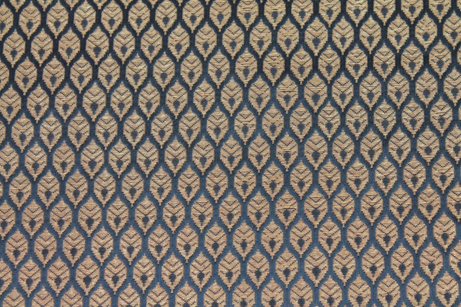 Banaras Brocade - Black / Gold Leaves fabric, image 6 of 7