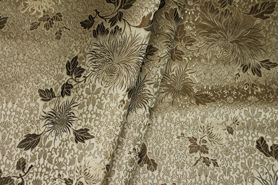 Chinese Brocade - Gold Chrysanthemums fabric, image 2 of 8