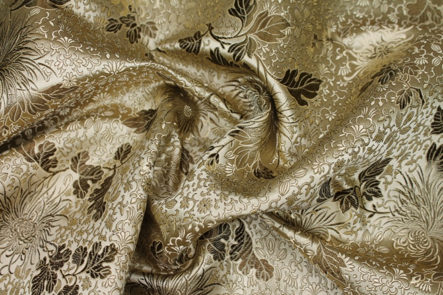 Chinese Brocade - Gold Chrysanthemums fabric, image 8 of 8