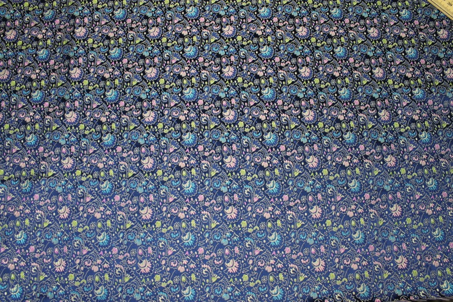 Chinese Brocade - Blue / Multi Floral fabric, image 4 of 8