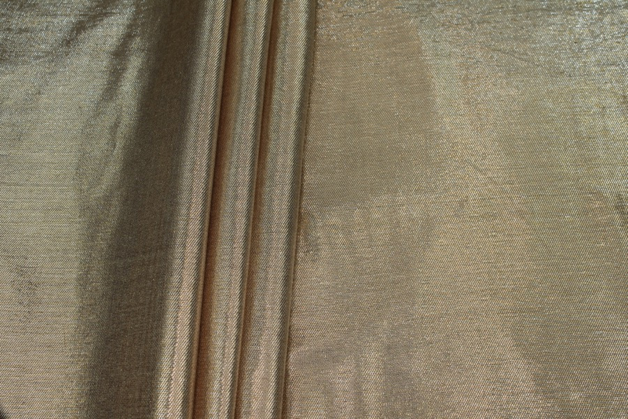 Silk Lurex Twill - Cream / Gold fabric, image 2 of 8