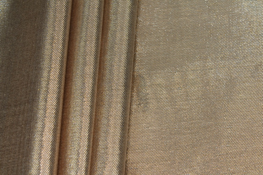 Silk Lurex Twill - Cream / Gold fabric, image 4 of 8