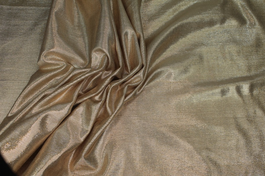 Silk Lurex Twill - Cream / Gold fabric, image 3 of 8