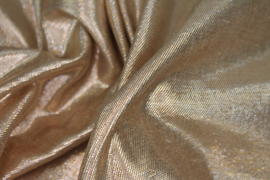 Silk Lurex Twill - Cream / Gold fabric, image 5 of 8