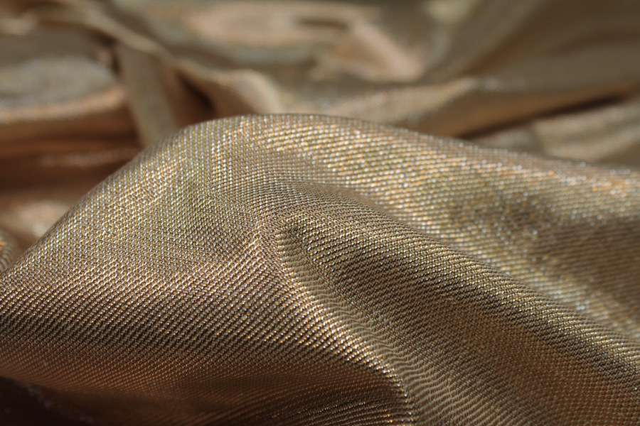 Silk Lurex Twill - Cream / Gold fabric, image 6 of 8
