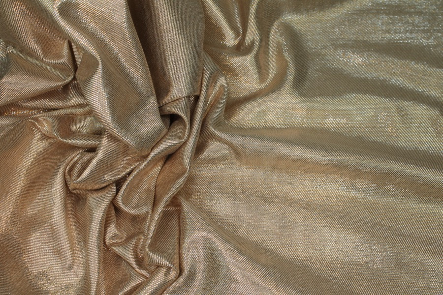 Silk Lurex Twill - Cream / Gold fabric, image 7 of 8