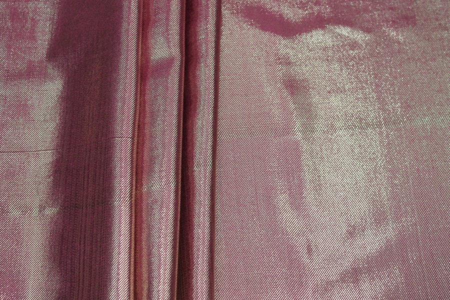 Silk Lurex Twill - Pink / Gold fabric, image 5 of 9