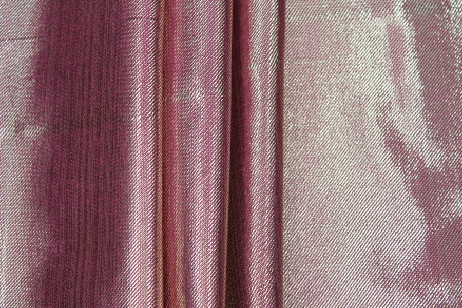 Silk Lurex Twill - Pink / Gold fabric, image 6 of 9