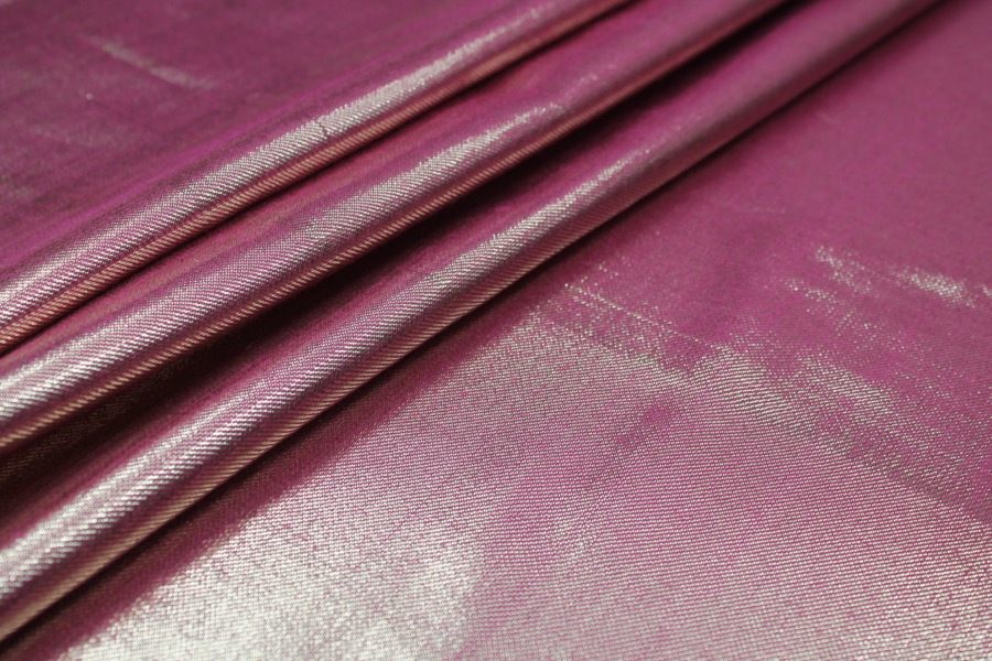 Silk Lurex Twill - Pink / Gold fabric