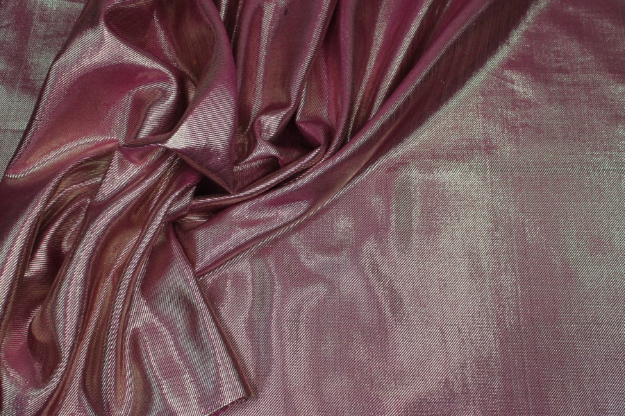 Silk Lurex Twill - Pink / Gold fabric, image 4 of 9