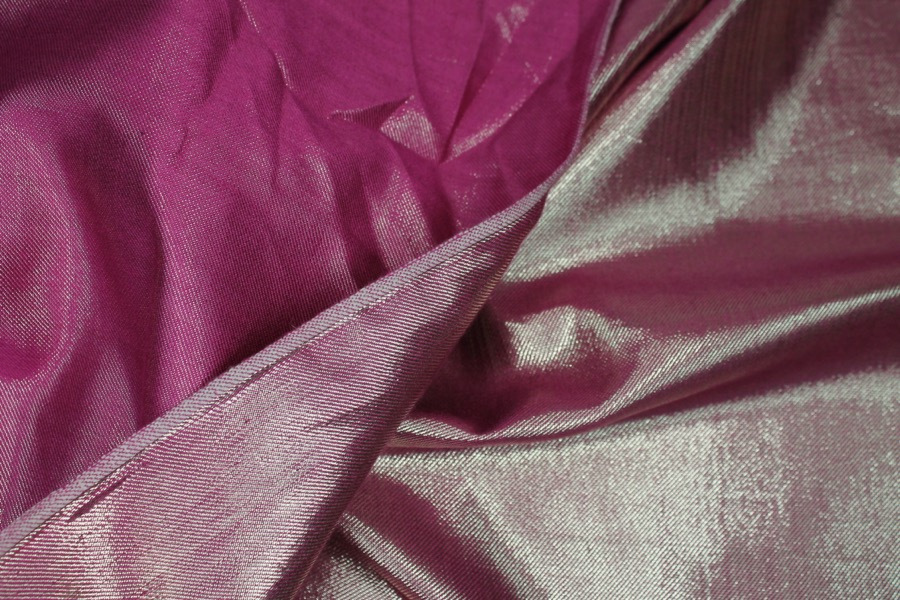 Silk Lurex Twill - Pink / Gold fabric, image 9 of 9