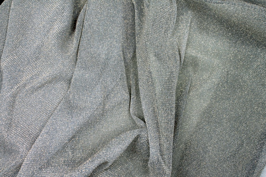 Grey Gold Glittery Tulle fabric, image 7 of 7