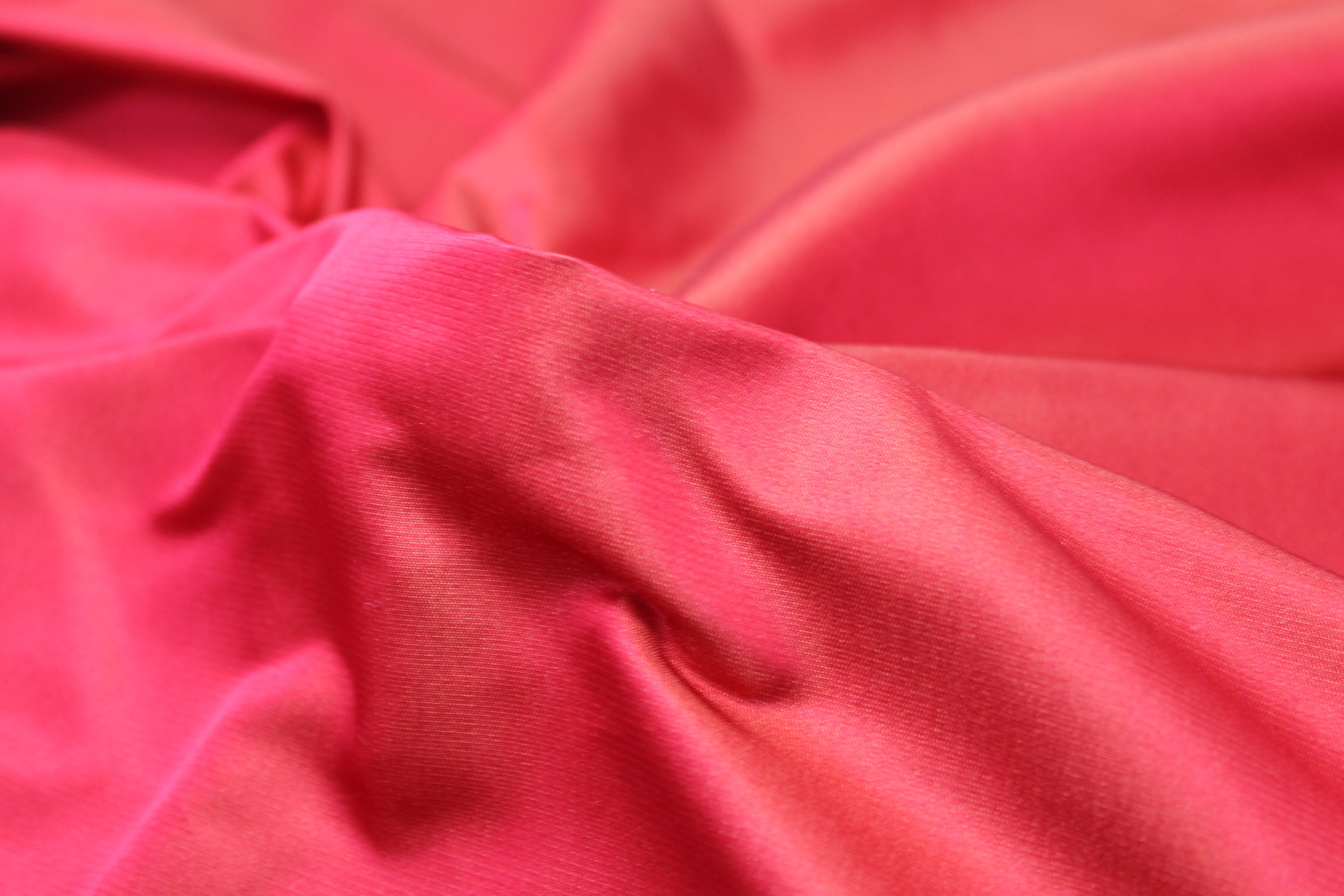 Two Tone Silk Duchesse Satin - Red/Orange fabric, image 2 of 4