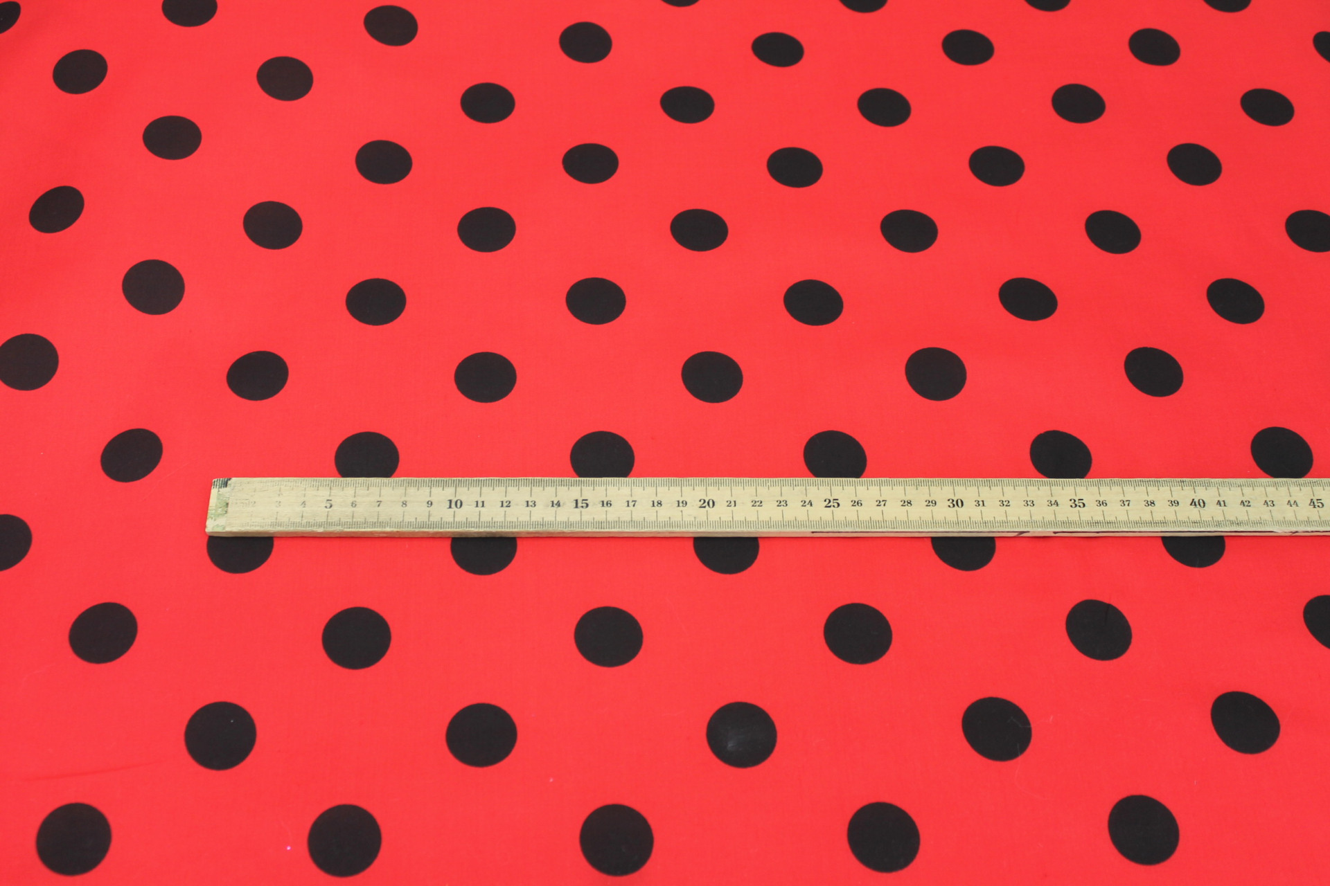 Polka Dot / Spot Cotton - Black and Red fabric, image 3 of 6