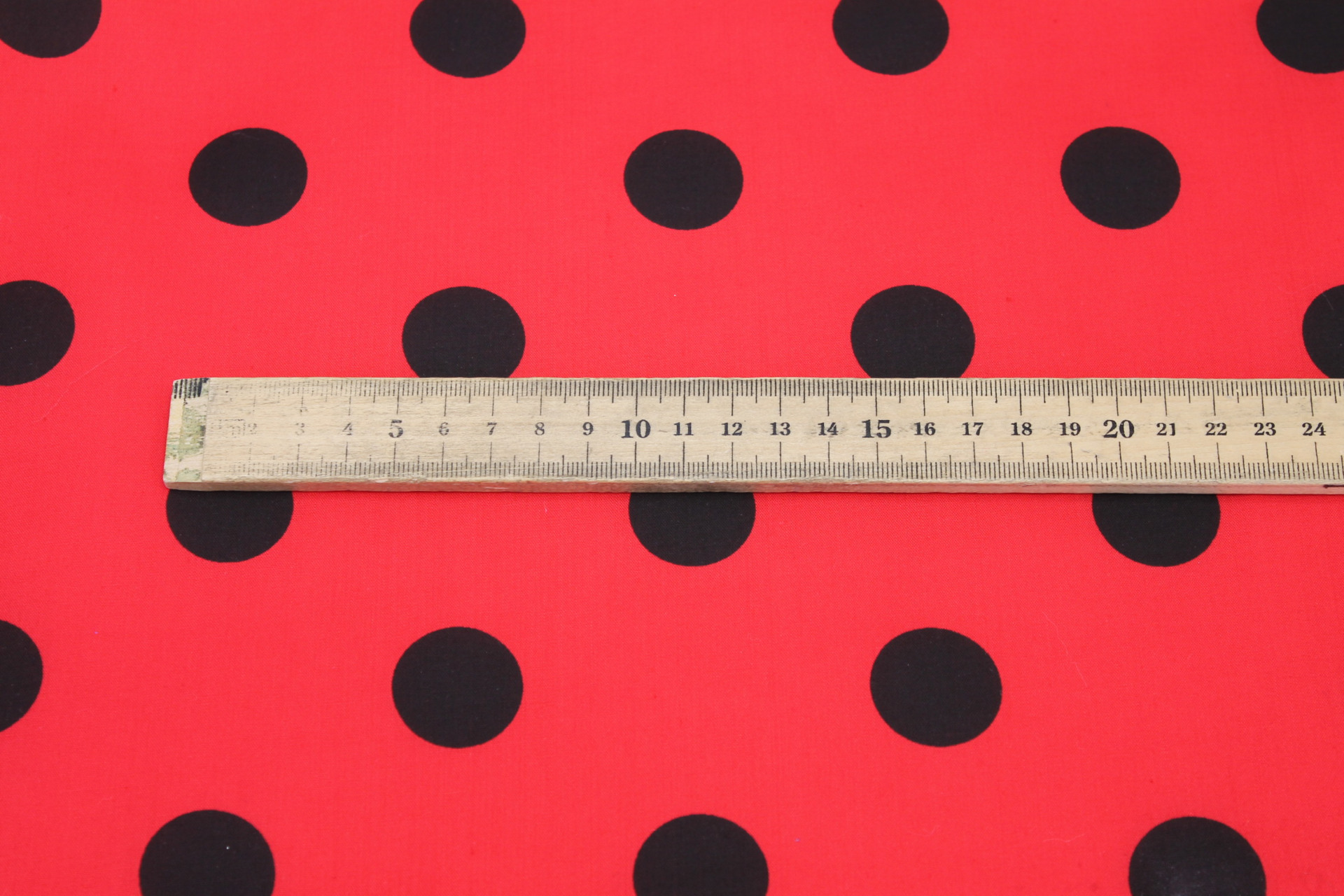 Polka Dot / Spot Cotton - Black and Red fabric, image 5 of 6