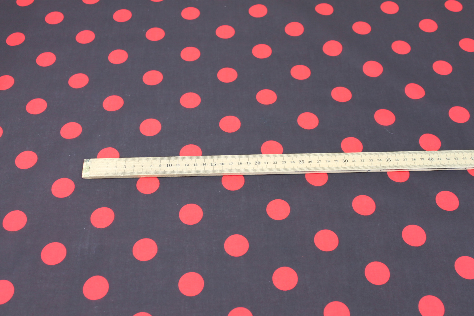 Polka Dot / Spot Cotton - Black with Red Dots fabric, image 2 of 6