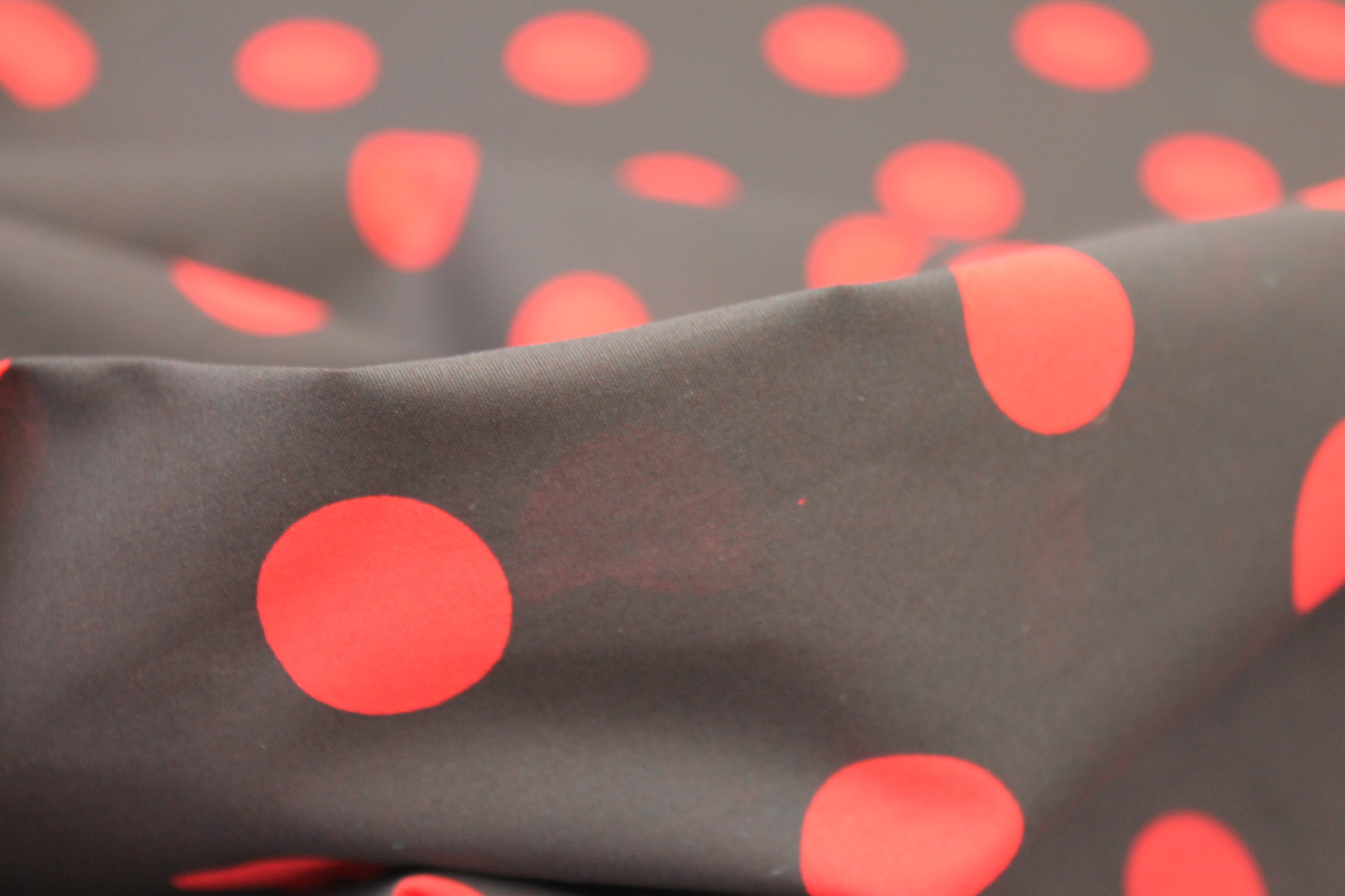 Polka Dot / Spot Cotton - Black with Red Dots fabric, image 3 of 6