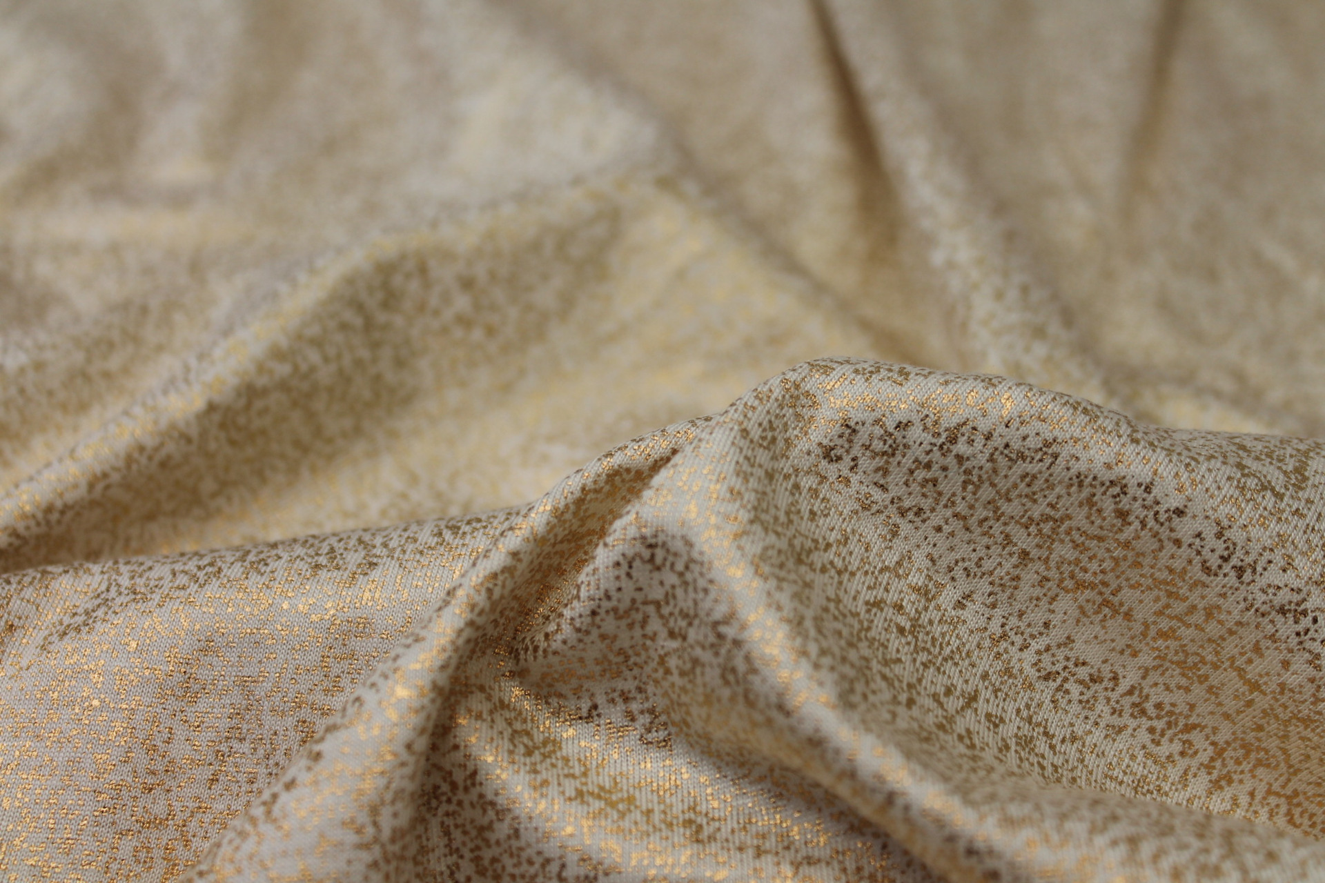 Cotton Jersey - Ecru with Gold Splatter fabric, image 4 of 6