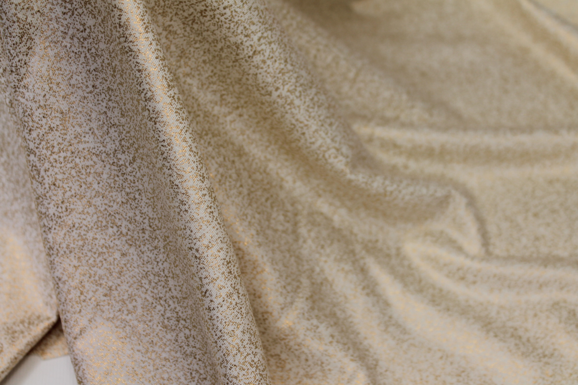 Cotton Jersey - Ecru with Gold Splatter fabric, image 5 of 6