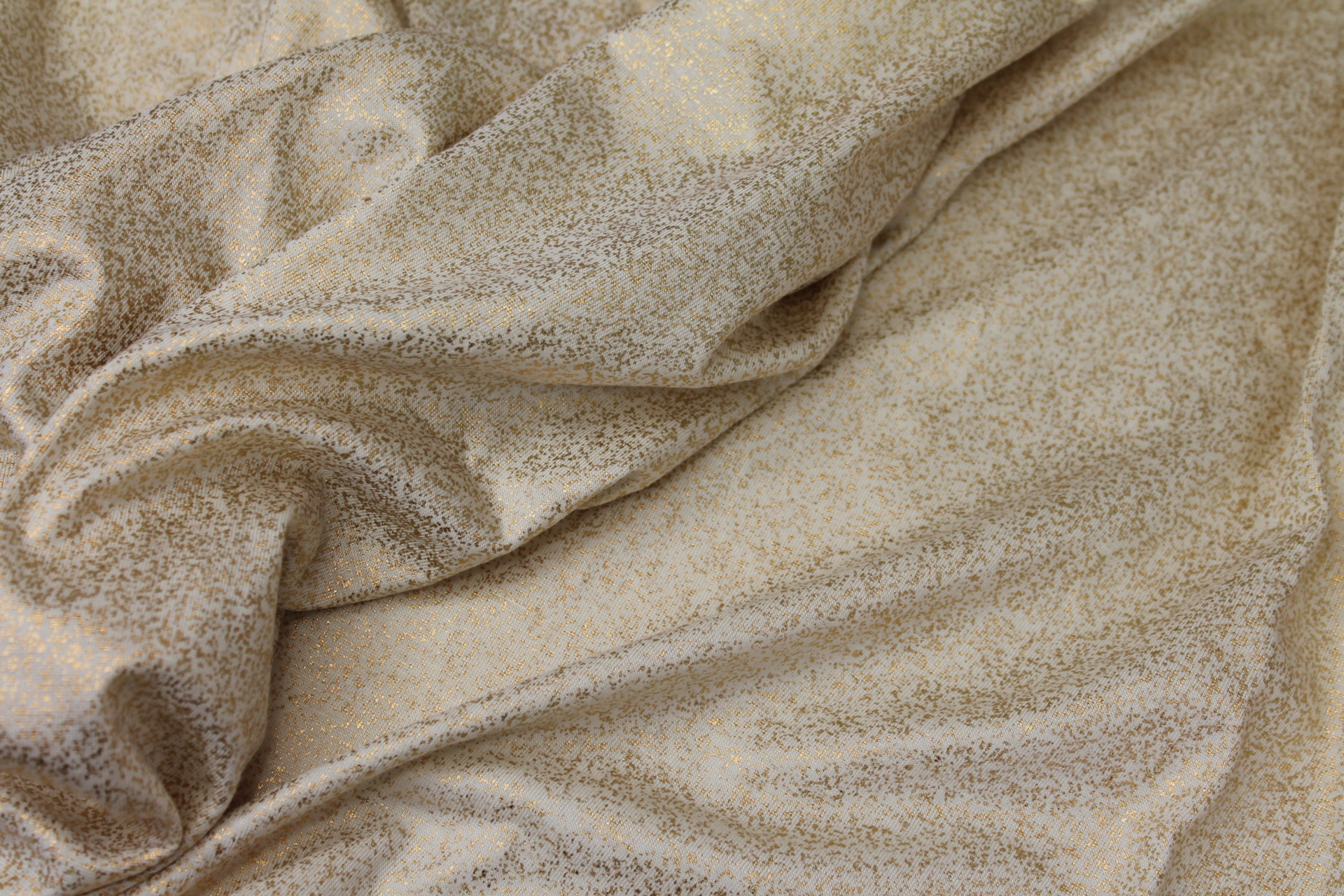 Cotton Jersey - Ecru with Gold Splatter fabric, image 6 of 6