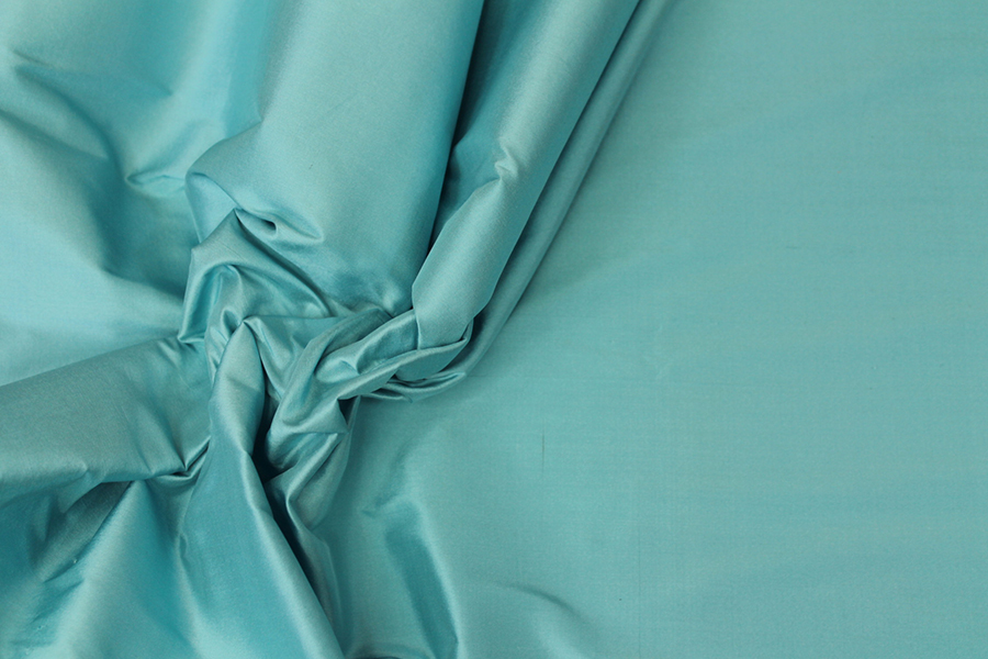 Silk Dupion - Aqua fabric, image 6 of 6