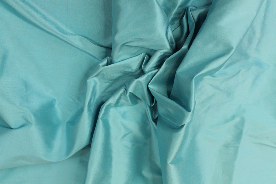 Silk Dupion - Aqua fabric, image 4 of 6