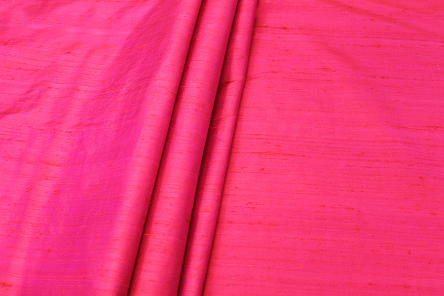 Textured Silk Dupion - Red shot Pink fabric, image 4 of 5
