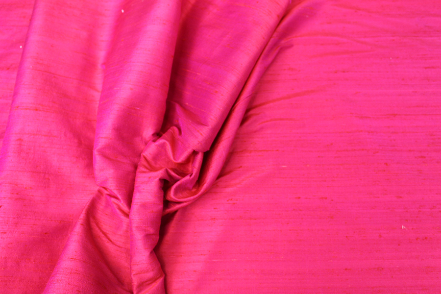 Textured Silk Dupion - Red shot Pink fabric, image 3 of 5