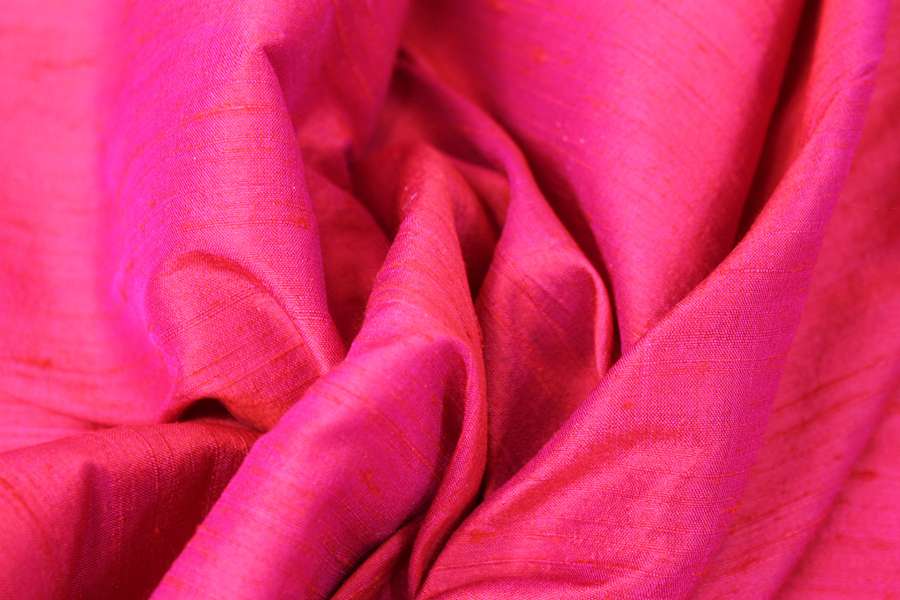 Textured Silk Dupion - Red shot Pink fabric, image 5 of 5