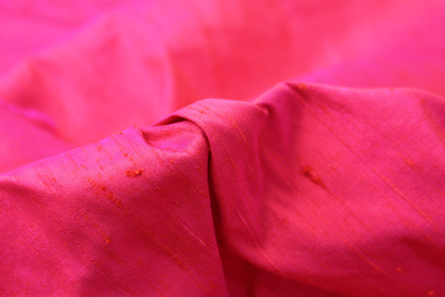 Textured Silk Dupion - Red shot Pink fabric, image 2 of 5