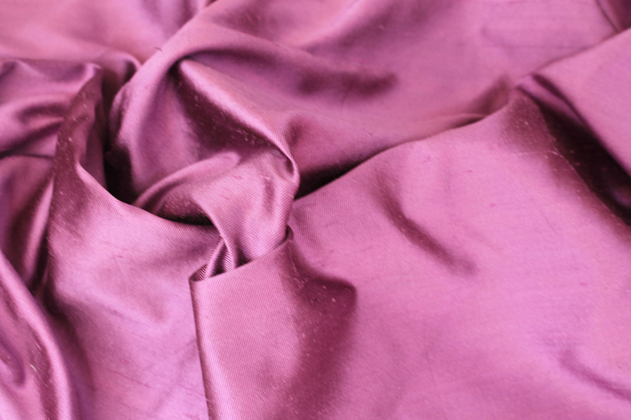 Silk Twill Backed Dupion - African Violet shot Black fabric, image 5 of 6