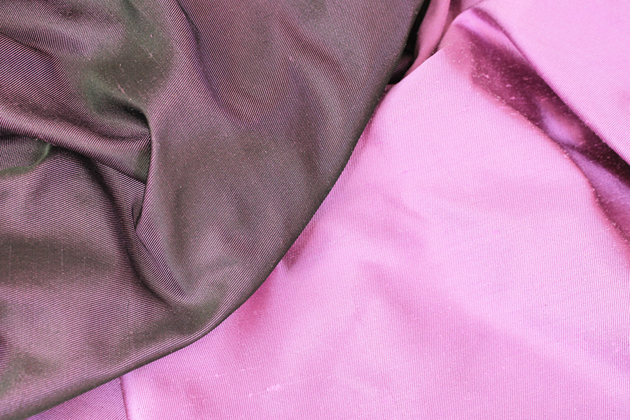 Silk Twill Backed Dupion - African Violet shot Black fabric, image 6 of 6