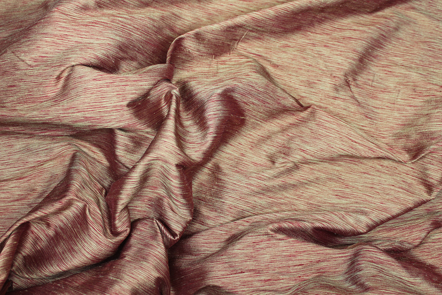 Three Tone Marl Silk Dupion - Red Gold fabric, image 3 of 6