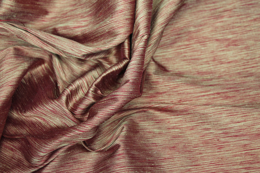 Three Tone Marl Silk Dupion - Red Gold fabric, image 4 of 6